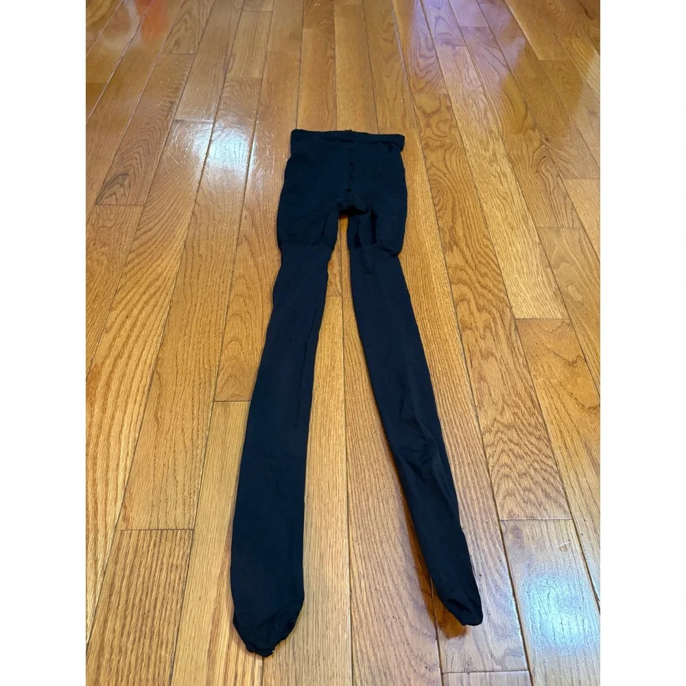 Spanx Black Opaque Tights High Waisted Tummy Control Hosiery FH3915‎ Size C